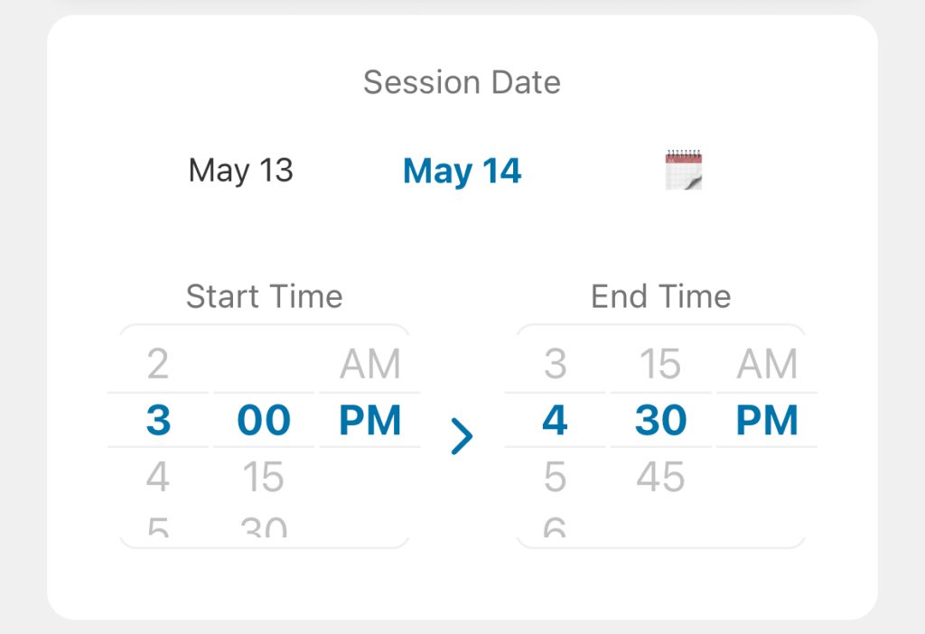 Select Date & Time to Log A Surf Session - Surf Journal App